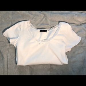 basic white brandy lace top